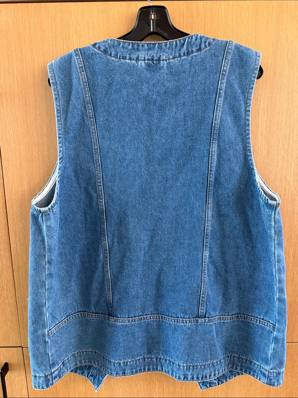 Veveret Oversized Denim Sleeveless Vest Utility Jacket Front Pockets size Medium - Picture 9 of 10